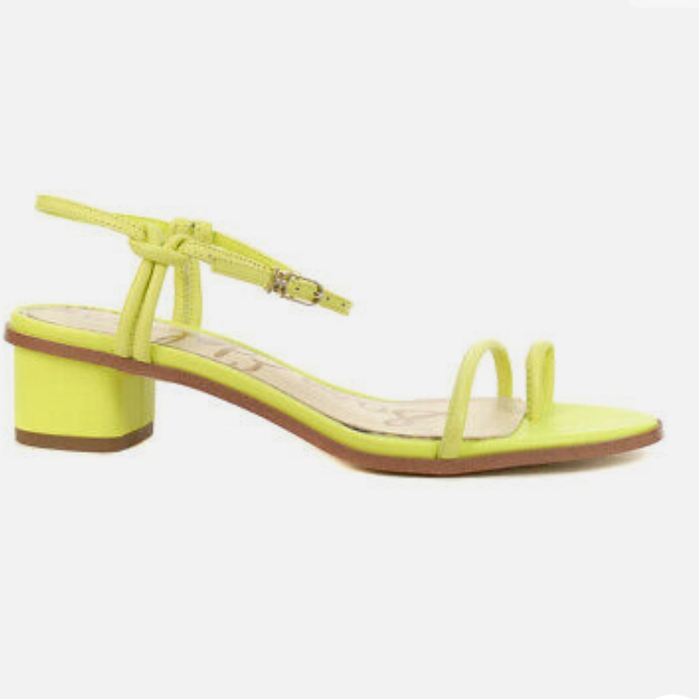Sam Edelman Isle Lime Cocktail Leather Low-Heel Sandals